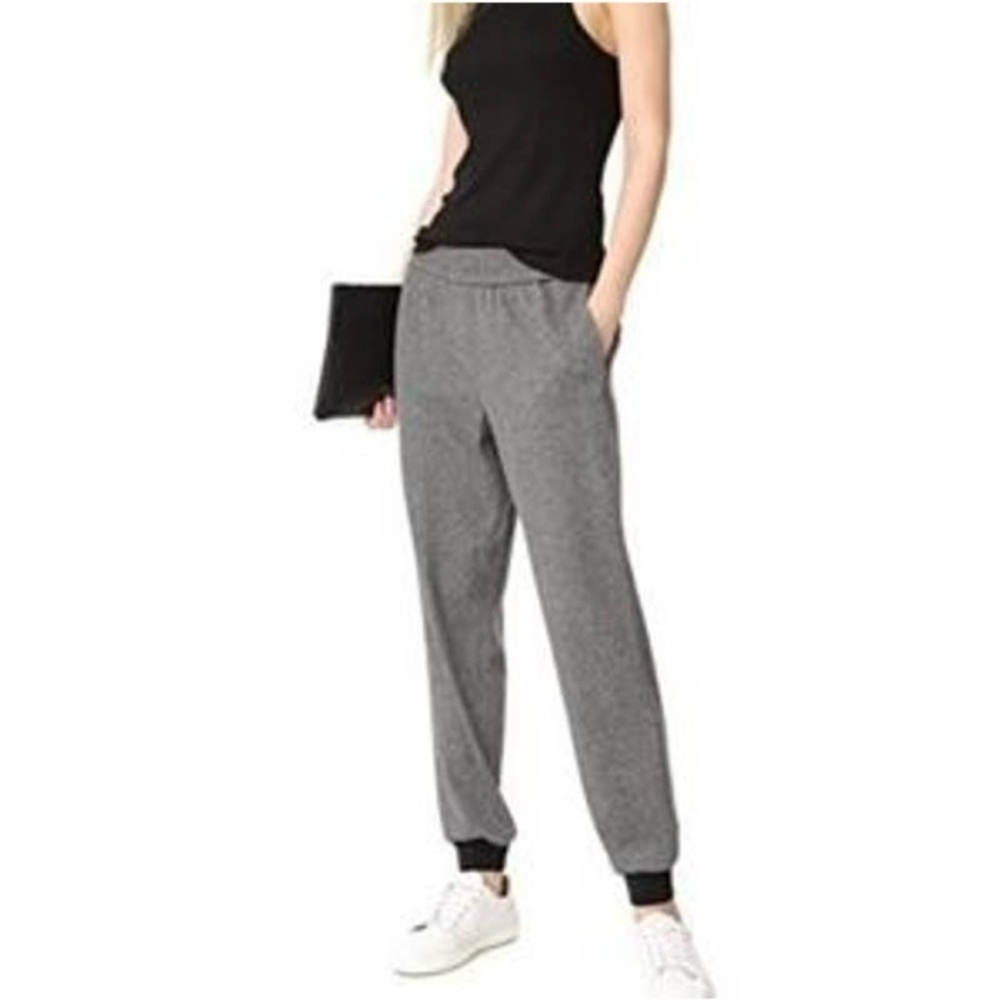 Alice + Olivia Pete Joggers Size XS Herringbone Gray Black Elastic Waist Pockets
